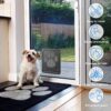 58dbf11f8db12260 Pet Door New Safe Lockable Magnetic Screen Outdoor Dogs Cats Window Gate House Enter Freely Fashion Pretty Garden Easy Install