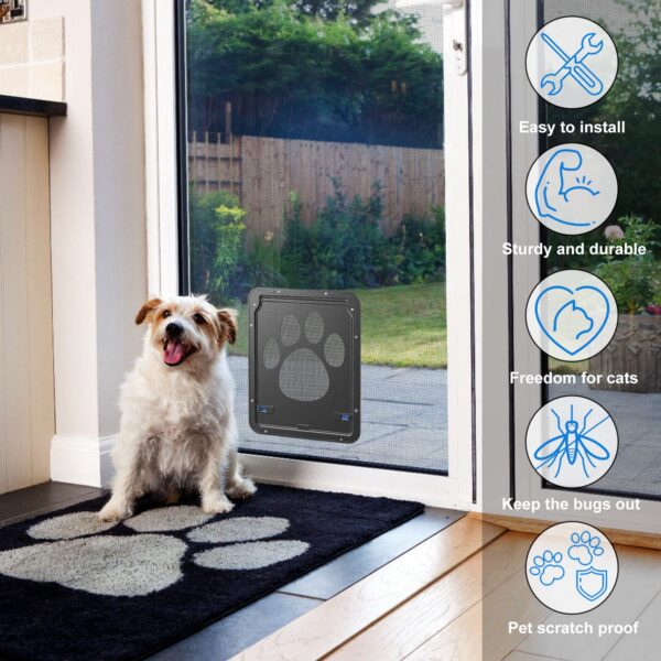 58dbf11f8db12260 Pet Door New Safe Lockable Magnetic Screen Outdoor Dogs Cats Window Gate House Enter Freely Fashion Pretty Garden Easy Install