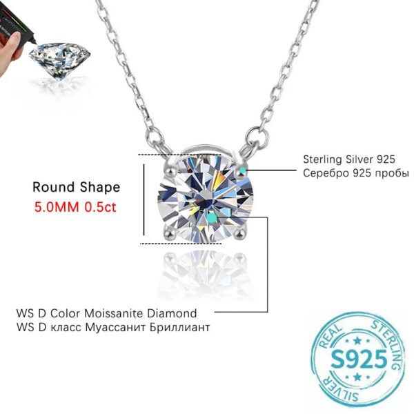 58e23235dd0737e4 ALIZERO 3.0ct VVS1 D Color Moissanite Necklace For Women Fine Jewelry with GRA 925 Sterling Sliver Chain Plated 18k White Gold