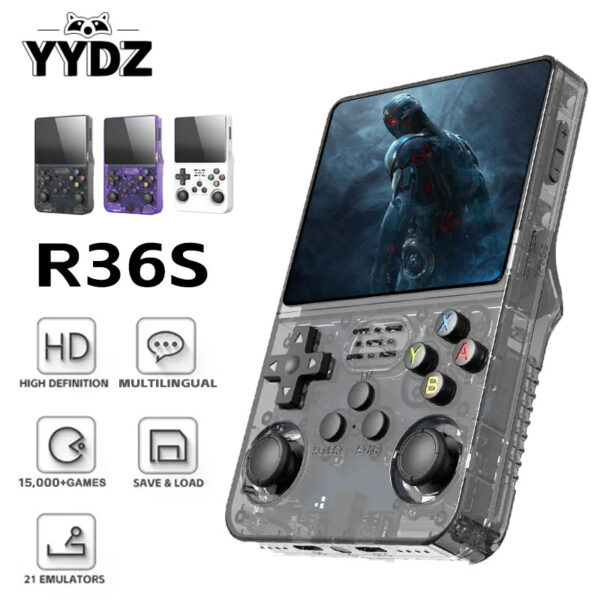 R36S retro video 64GB 3.5-inch IPS screen handheld game console open-source Linux gift