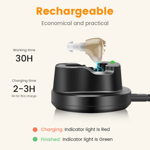 Aid Rechargeable Device ITE Ear Hearing Aids The Elderly Audifonos Sound Amplifier for Deafness