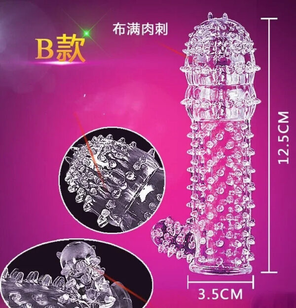 592d02cbde43d589 Spike Penis Sleeve Reusable Condoms Sex Toys for Men Delay Ejaculation Penis Sleeve Contraception Cock Ring Extender 남성전용기구