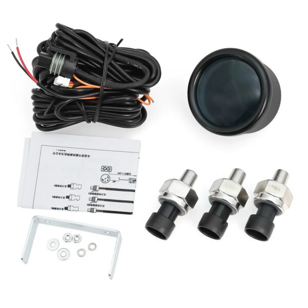 592d3652fa4ac3f6 A Triple Dual Display Air Pressure Guage LED Digital Air Suspension Gauge 0-220PSI with 3pcs/2pcs 1/8NPT Sensors For Car Gauge