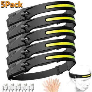 592e370bf22a2787 Sensor Headlamp LED Flashlight Rechargeable Headlight Head Torch Built-in Battery 5 Lighting Modes Fishing Camping Lantern