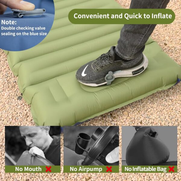 593e25d7733750d0 MEETSUN Insulated Sleeping Mat for Camping,50D Poly Pongee Fabric,Wear-Resistant,Enlarged Size,5" Thick Camping Mattress Pad with Built-in Foot Pump,Lightweight Sleeping Pad for Backpacking,Car,Tent.