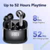 Wireless Bluetooth Earbuds Headphones 52 Hrs Playtime IPX7 Waterproof 4 Mic Call Noise Cancelg with LED Display Charging Case