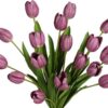 IPOPU 12PCS Pink Tulips Artificial Flowers for Decoration Fake Tulips Real Touch Fake Pink Flowers Artificial Floral Arrangements Pink Faux Tulips Decor Table Home Kitchen Wedding Decorations (Pink)