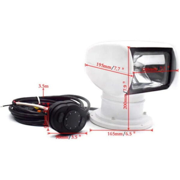 12V 100W 2500LM 360° Rotate Remote Control Marine Portable Halogen Search Light Boat Spotlight IP67