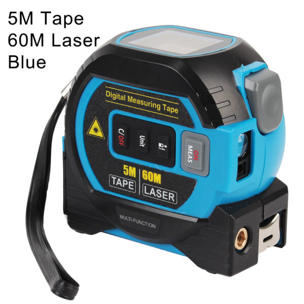 596dfd75d4675302 3 in 1 Laser Rangefinder 5M Tape Measure Ruler LCD Display with Backlight Distance Meter Building Measurement Device