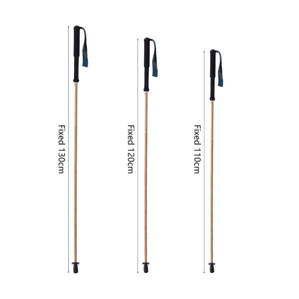 Bamboo Trekking Poles Carbon Fiber Hiking Portable 5-Section Foldable Outdoor Walking Sticks Walk Cane Climbing Equipment
