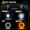 597e5cdd1e850077 7" Car Led Headlight For Lada Niva 4x4 7inch H4 Led Headlights Angel Eyes For Jeep Wrangler OffRoad 4x4 Suzuki Samurai Toyota