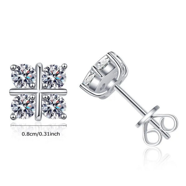 925 Sterling Silver 0.8 Carat *2 Moissanite Diamond 8 Earrings Classic Fashion Design Light Luxury Niche Temperament