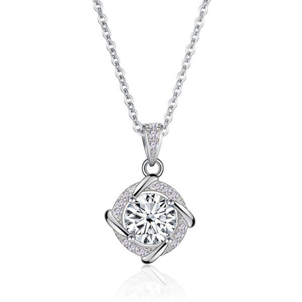 59abd0b3c340a981 JoyceJelly 6.5mm 1ct Moissanite Necklace For Women S Sterling Sier Jewelry Lab Created Diamond Pendant Clavicle Chain Gift