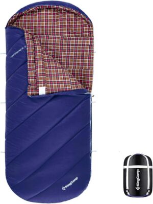 59ad45f3dbd208ec KingCamp Sleeping Bag for Adults, Cold Weather & Warm Extra Wide Big & Tall XL Portable Waterproof Flannel Sleeping Bags, Essentials Gear Accessories for Camping Backpacking Hiking Indoor & Outdoor