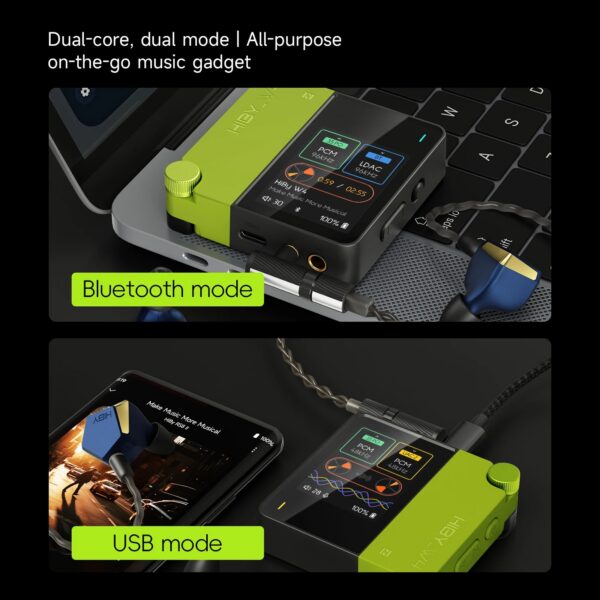 59bacd3f1b5eb7b3 HiBy W4 3.5mm 4.4mm Wireless Audio HiFi Headphone Amplifier USB DAC Bluetooth 5.4 QCC5181 AC7923B DSD512 CS43198*2 CarPlay LDAC