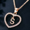 26 Letter Zircon Necklace Jewelry Love Pendant