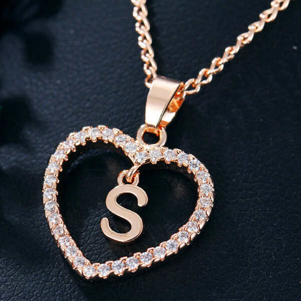 26 Letter Zircon Necklace Jewelry Love Pendant