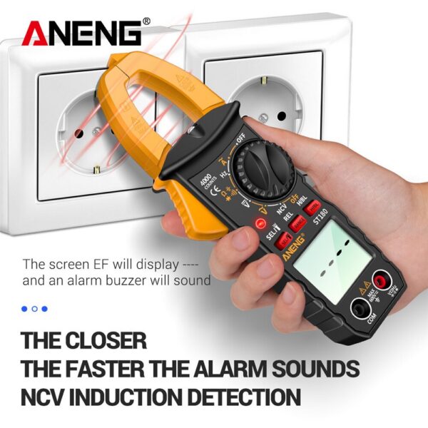 59c183b1e274641d ANENG ST180 4000 Counts Digital Clamp Meter AC Current Multimeter Ammeter Voltage Tester Car Amp Hz Capacitance NCV Ohm Tool