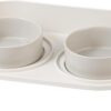59c41d482f7ee106 Cat Food Water Bowl Set - Raised Cat Bowls with Non Slip Stand - Elevated Puppy Bowls for Small Dogs - Double Ceramic Cat Feeding Bowls with Splash Proof Guard - Tall Cat Dishes - 2 x 480 ML - 16.2 OZ