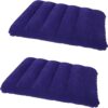 2 Pack Ultralight Inflatable Camping Pillow Squared Flocked Fabric Air Pillow for Hiking,Traveling,Napping,Desk Rest,Beach Neck Lumbar Support