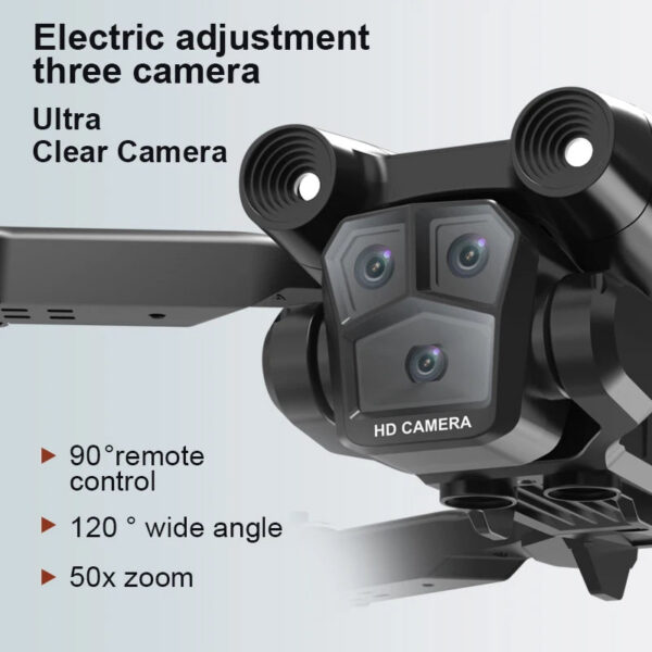 59d63e4807999452 New M4 Drone 4K Professinal With Wide Angle Triple HD Camera Foldable RC Helicopter WIFI FPV Height Hold Apron Sell