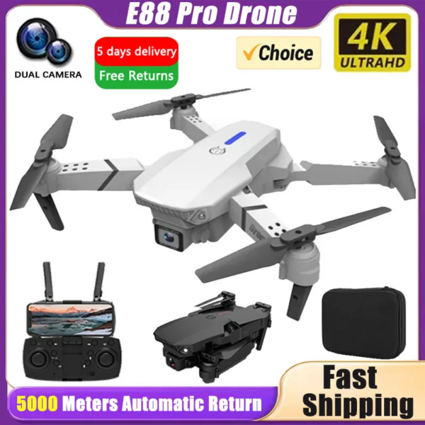 New E88Pro Drone 4K Professinal With 1080P Wide Angle Dual HD Camera Foldable RC Helicopter WIFI FPV Height Hold Apron Sell