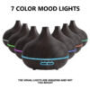 59dbcce0d08f8e2e 550ml Wood Color USB Aroma Diffuser, Essential Oil Diffuser with 7 Color LED Lights & Remote Control, USB Powered Air Humidifier