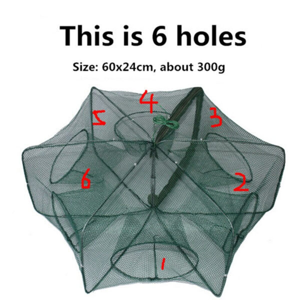 Fishing Net Folded Hexagon Octagon 6/8 Holes Shrimp Automatic Crayfish Catcher Fish Network Baits Cast Mesh Trap