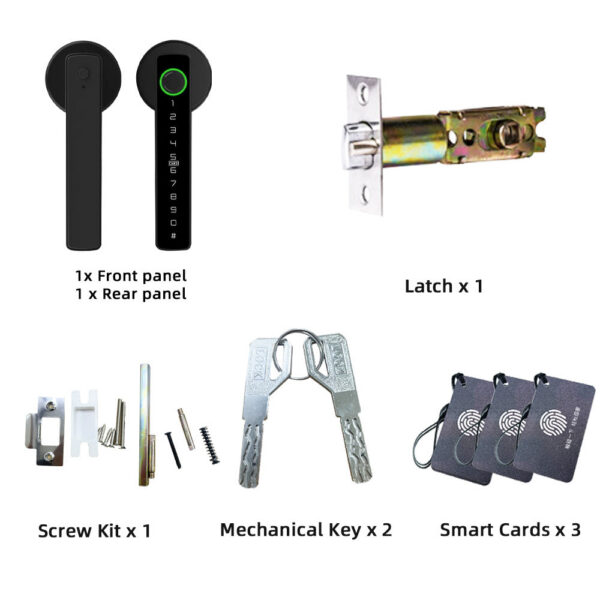 RAYKUBE BLE Fingerprint Door Digital Electronic Lock with Password/Key/IC Card/ Smartlife/ Tuya APP Unlock