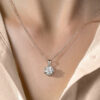 5a00cbb13a2351ed GRA 1CT-3CT Moissanite Diamond Wedding Pendant Necklace for Women Sterling Sier Long Chain Quality Fine Jewelry