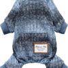 5a05133cf06e16fb Knitted Dog Pajamas, Dog Clothes for Small Dogs Girl Boy, Pet Onesie with Feet, Cat Outfit, Light Grey, Small