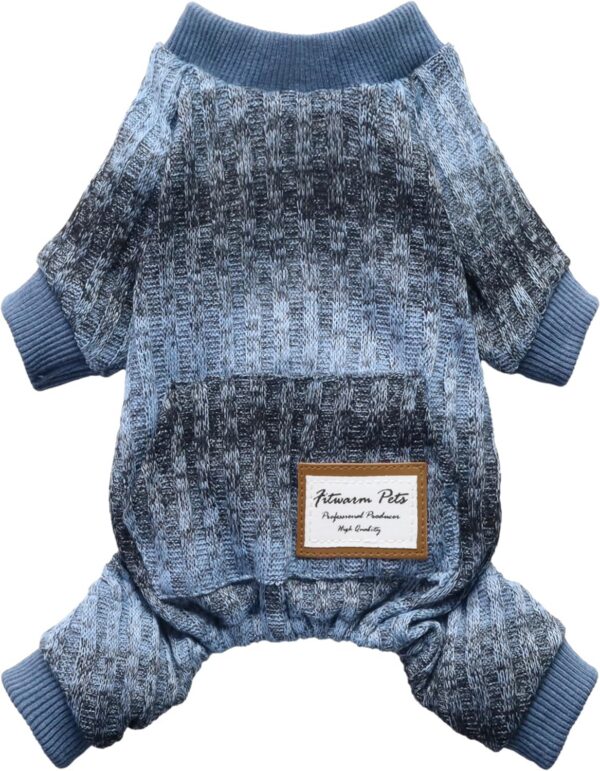 5a05133cf06e16fb Knitted Dog Pajamas, Dog Clothes for Small Dogs Girl Boy, Pet Onesie with Feet, Cat Outfit, Light Grey, Small