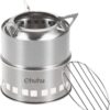 5a12eb370937c811 Ohuhu Rocket Stainless Steel Lightweight Camping Stove - Wood Alcohol Portable Outdoor Cooking Picnic BBQ Hiking with Mesh Bag