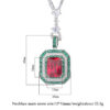 5a1bc531cf44490a Charms Vintage 12*16mm Emerald Ruby Pendant Chain Necklaces for Women Gemstone Lab Diamond tail Party Fine Jewelry Lady Gift