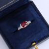 5a2fd7589e1020bb 2024 NEW Fashion Princess Cut Oval Ruby Full Diamond Couple Ring for Women Zircon Anniversary Gift Party Jewelry Sier Rings