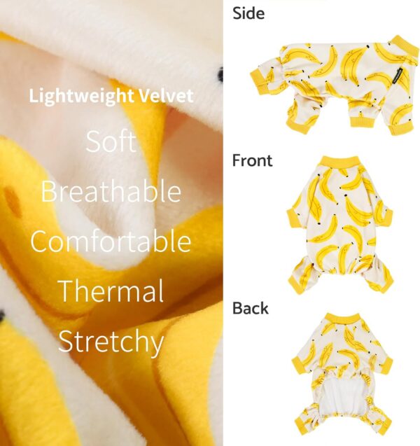 5a327c25f9e4c61d Banana Dog Pajamas, Warm Dog Onesie, Dog Clothes for Small Dogs Girl Boy, Lightweight Velvet Pet Jumpsuit, Cat Outfit, Beige, Yellow, Medium
