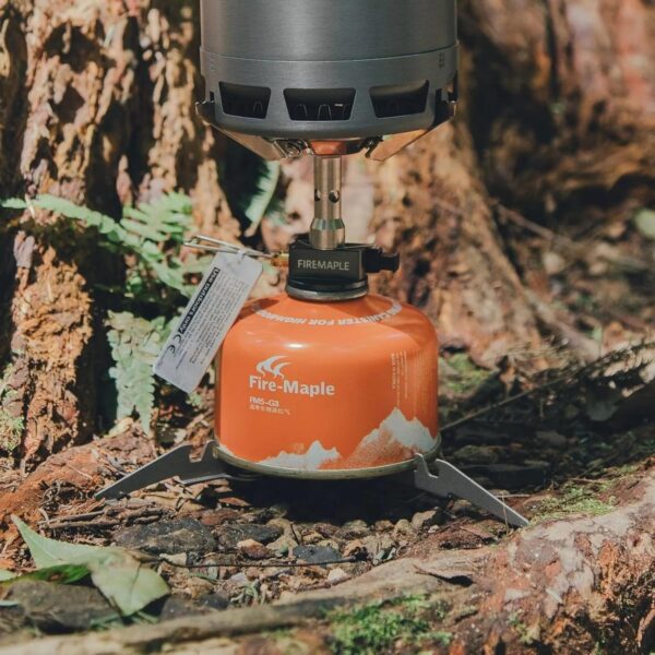Fire-Maple Titanium Gas Canister Stand Foldable Fuel Gas Tank Bracket Support Lightweight Gas Bottle Tripod Cartridge Holder for Camping Fishing Cycling