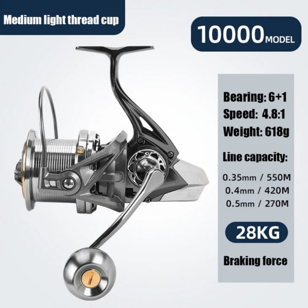 BEARKING New NAG Sea Fishing Waterproof Fishing Scroll 8000-14000 Model Speed 4.8:1 Maximum Fishing Force 18KG Waterproof Scroll