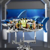 nical Set, Shark Sea Life Building Blocks Set with Display Stand Lights, Block Gift for Kids and Adults