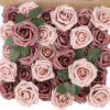 5a3b405d63557cb8 MACTING 30PCS Artificial Glitter Flowers, Black Fake Roses with Stem for Valentines Day Tree Ornaments Party Wreath Home Spring Indoor Decorations