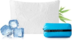 Small Cooling Shredded Gel Memory Foam Pillow，Adjustable for Contoured Support -Portable Ideal for Backpacking, Camping, Travel, Car, Airplane,Office Nap