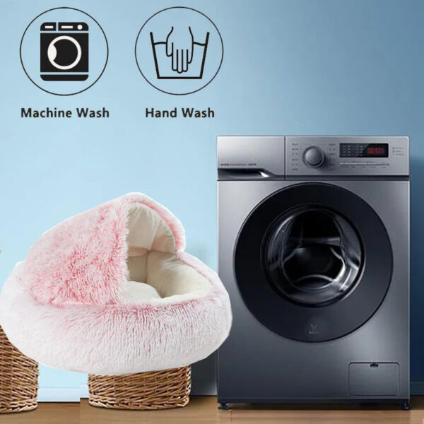Pet Dog Round Plush Semi-Enclosed Cat Nest for Deep Sleep Comfort In Winter Cats Bed Little Mat Basket Soft Kennel
