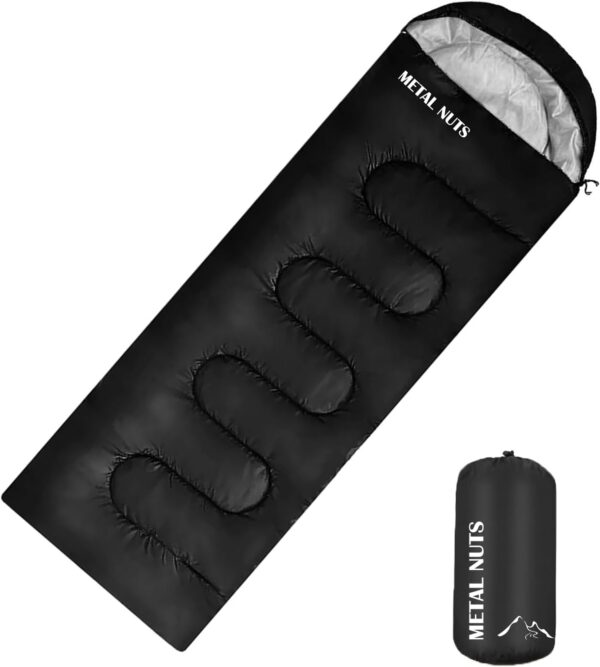 Sleeping Bag for Adults – Lightweight & Warm Waterproof 3-Season Sleeping Bag for Camping, Hiking, Outdoor & Indoor Use, Compact & Comfortable with Compression Bag