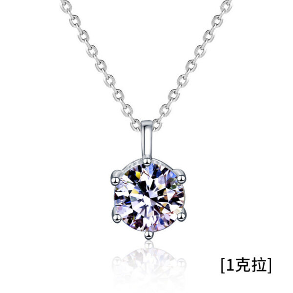HOYON s Sterling Sier 2 Carat Moissanite Diamond Pendant Women's Fashion Minimalist Collar Necklace Jewelry Gift