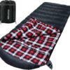 5a92e0d71f4fef85 0 Degree Sleeping Bag 100% Cotton Flannel XXL Cold Weather Winter Oversized Sleeping Bag for Adults Camping Zero Degree Big and Tall with Compression Sack