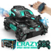 5a93dcd3f90e0b42 Gesture sensing remote control spray 2.4G four-wheel stunt launch water polo tank car boy hine armour game