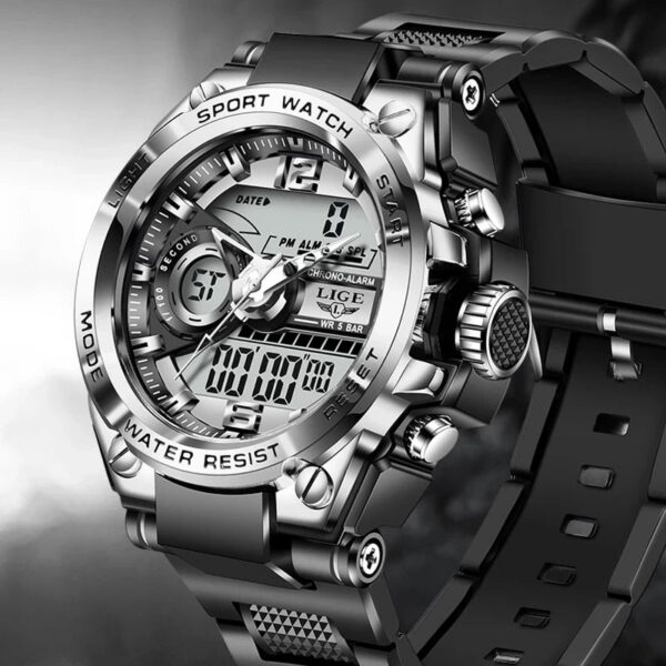 LIGE Military Digital 50m Waterproof Wristwatch LED Quartz Clock Sport Watch Male Big Watches Men Relogios Masculino