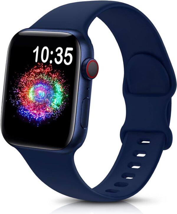 5aa75c27f23c8a29 TreasureMax Sport Band Compatible with Apple Watch Bands 38mm 40mm 41mm 42mm 44mm 45mm 49mm,Soft Silicone Strap Compatible for Apple Watch Series 9 Ultra 8 7 6 5 4 3 2 1 SE Men Women Grey 38/40/41MM