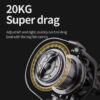 NHUE Big Spinning 8000 9000 10000 12000 14000 Drag 20KG Powerful Reel Saltwater Fresh Water Fishing Pesca