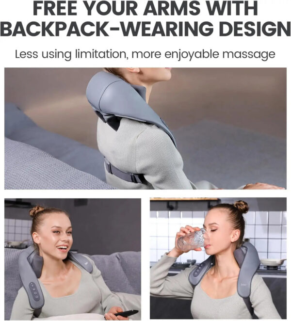 Breo N5 Mini Neck Massager Shawl, Shiatsu Wearable Wiresless Shoulder Massager at Home Office Type-C Charger